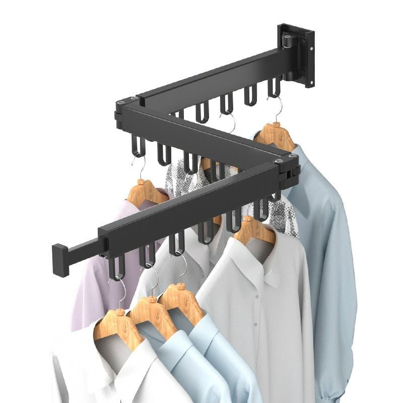 Foldable Wall Mounted Drying Rack Clothes with 360° Rotation – Indoor & Outdoor Use