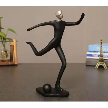 Football Sculpture Ceramic Decor Piece Sporty Home Accent for Living Room or Office