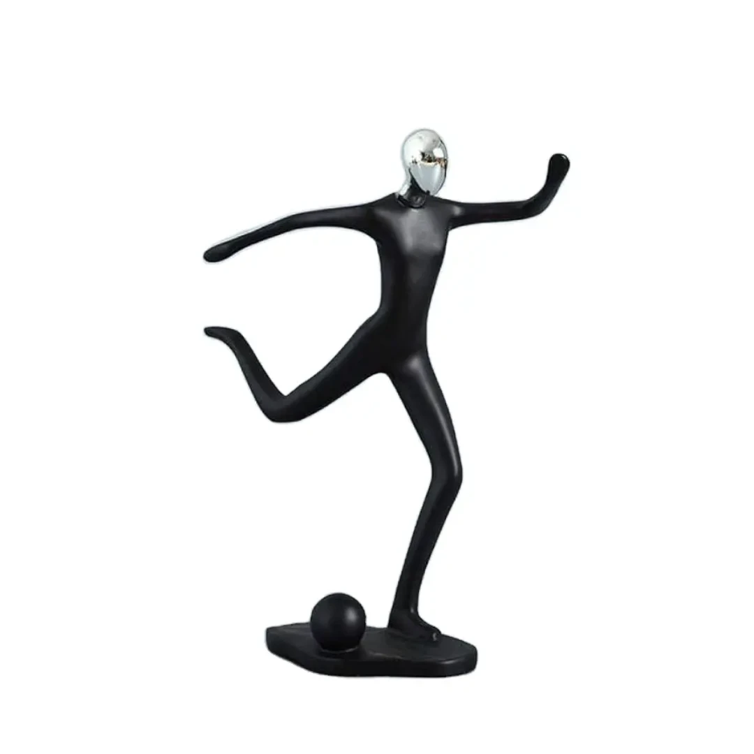 Football Sculpture Ceramic Decor Piece Sporty Home Accent for Living Room or Office Decor