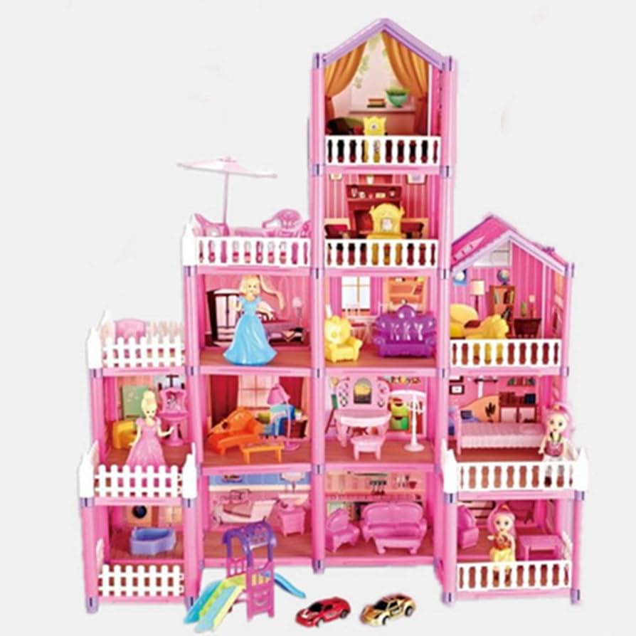 Girls Dream Castle Kids Doll House 162 Pieces Toy Set Age 3+