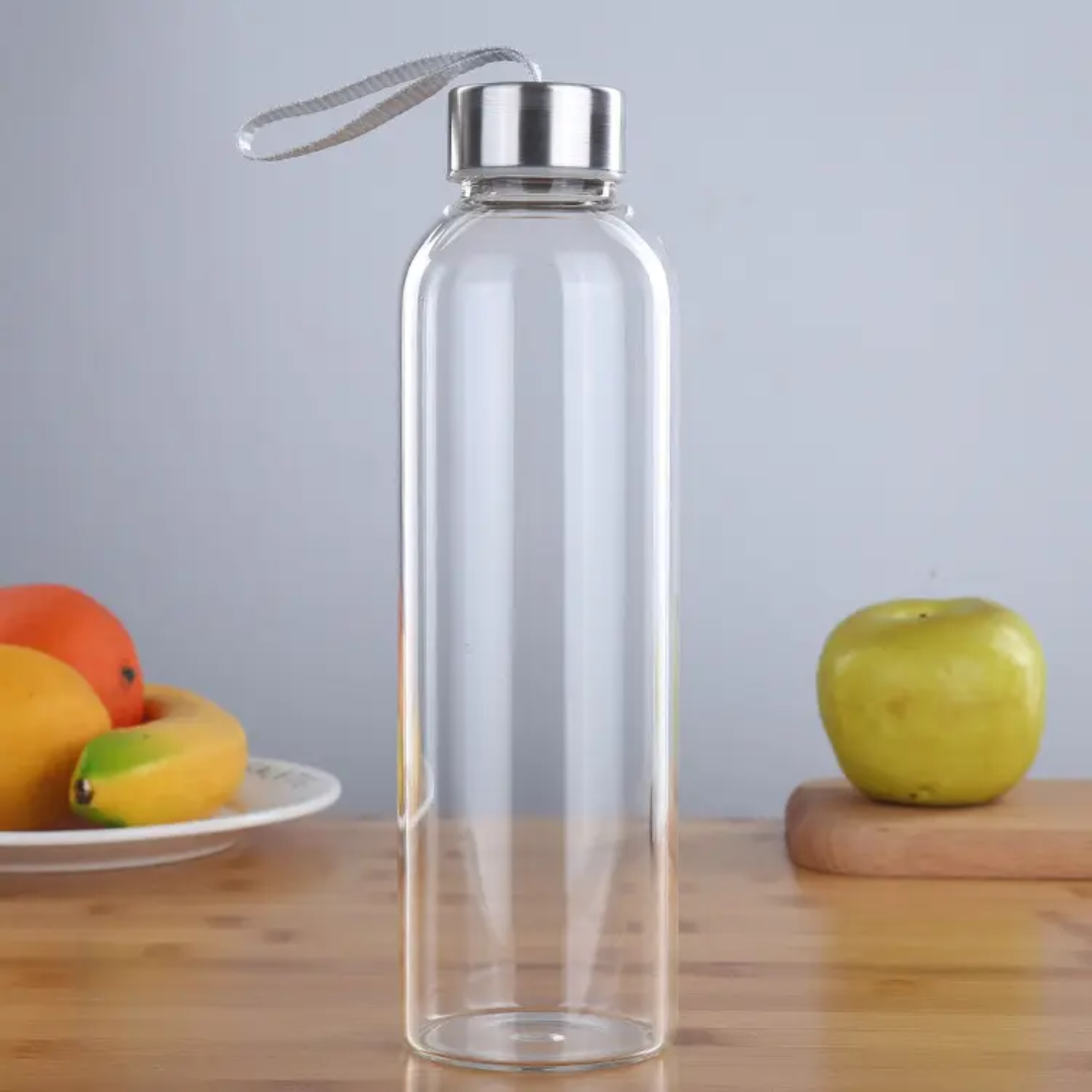 Glass Bottle Reusable Clear Bottle for Water, Juice, or Storage Now Available