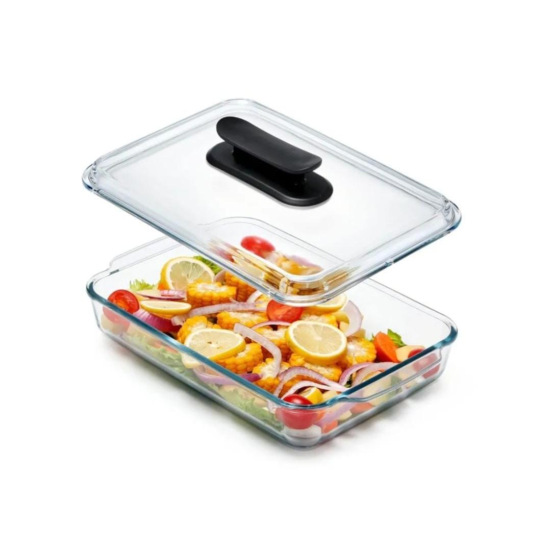 Glass Casserole Baking and Storage Tin with Lid