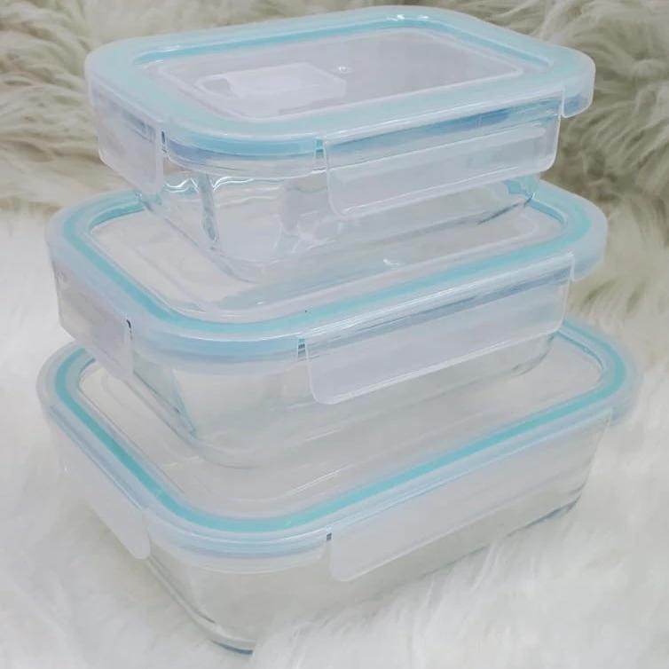 Glass Snack Box with Lunch Bag Kitchen Accessories Food Storage Containers