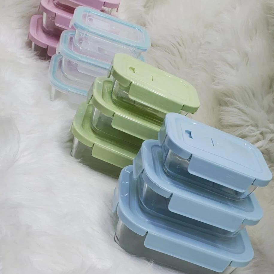 Glass Snack Box with Lunch Bag Kitchen Accessories Food Storage Containers
