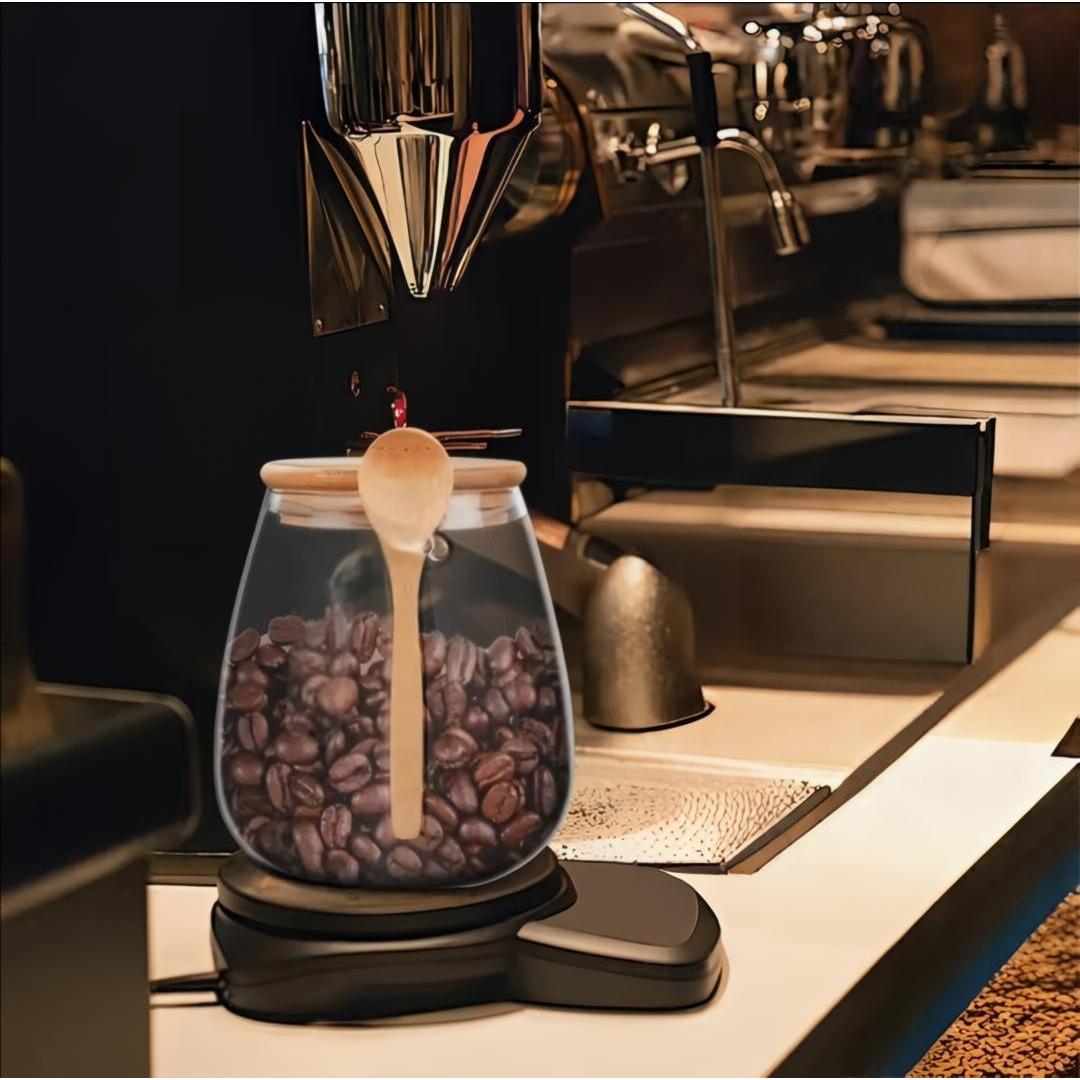 Glass Storage Canisters with Bamboo Spoon & Airtight Lid