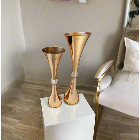 Gold Metallic Flower Vases