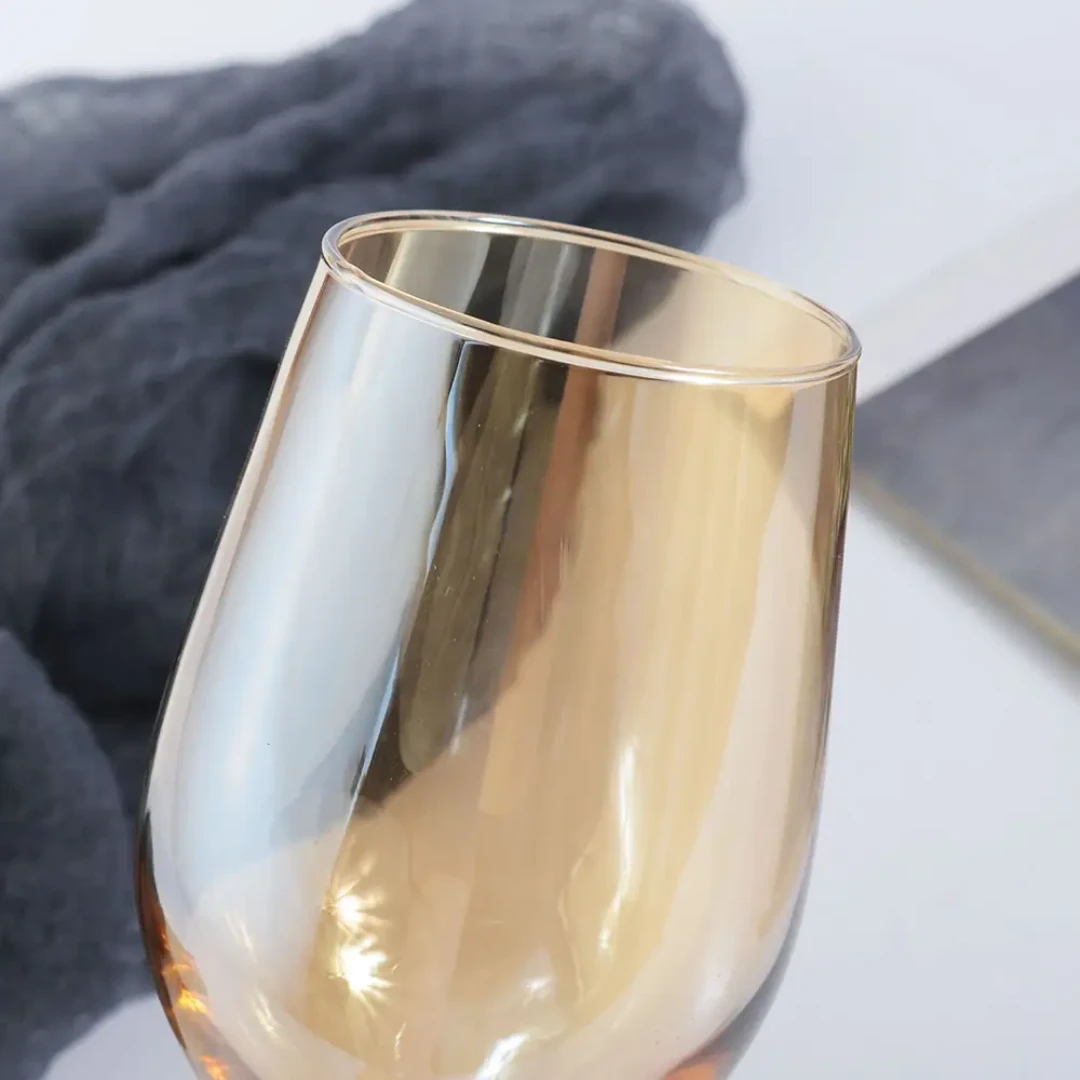 Gold Wine Glass Set of 6pcs 35cl for Elegant Dining and Entertaining Drinkware