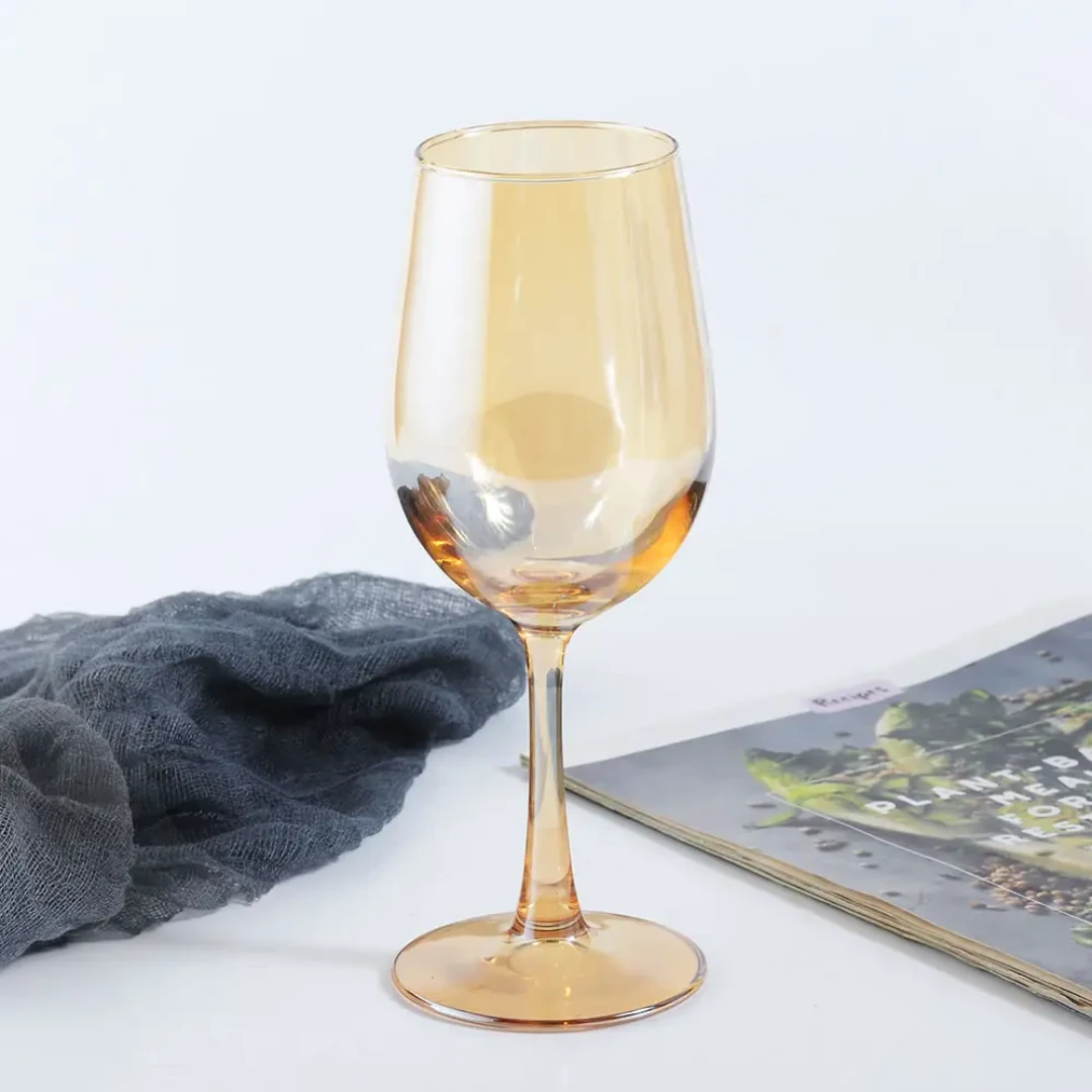 Gold Wine Glass Set of 6pcs 35cl for Elegant Dining and Entertaining Drinkware