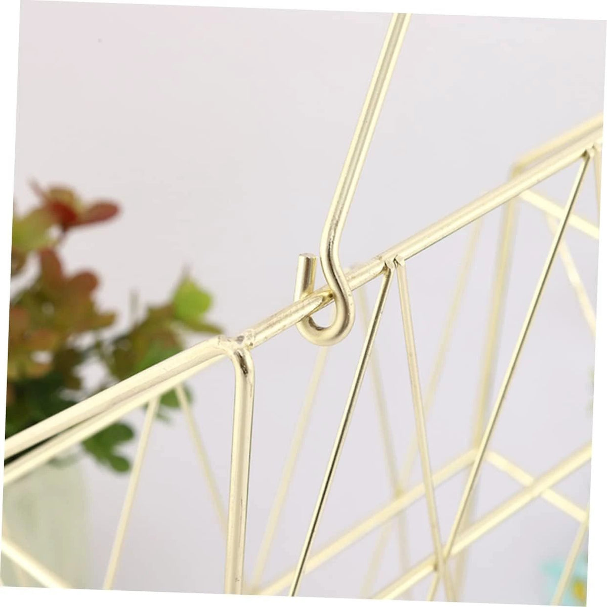 Golden Wall Mounted Magazine Desk Organizer | Stainless Steel | Metal Wire Newspaper Holder Hanging Magazine Rack File Holder Wall Black November Desk Organizers