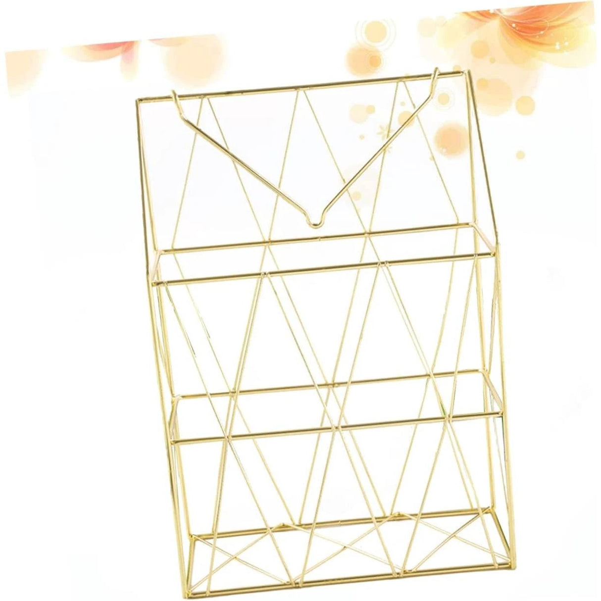 Golden Wall Mounted Magazine Desk Organizer | Stainless Steel | Metal Wire Newspaper Holder Hanging Magazine Rack File Holder Wall Black November Desk Organizers