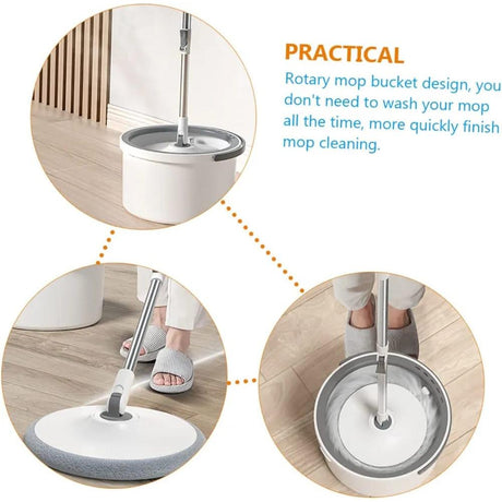 Hands Free 360° Spin Mop with Bucket Efficient Cleaning System