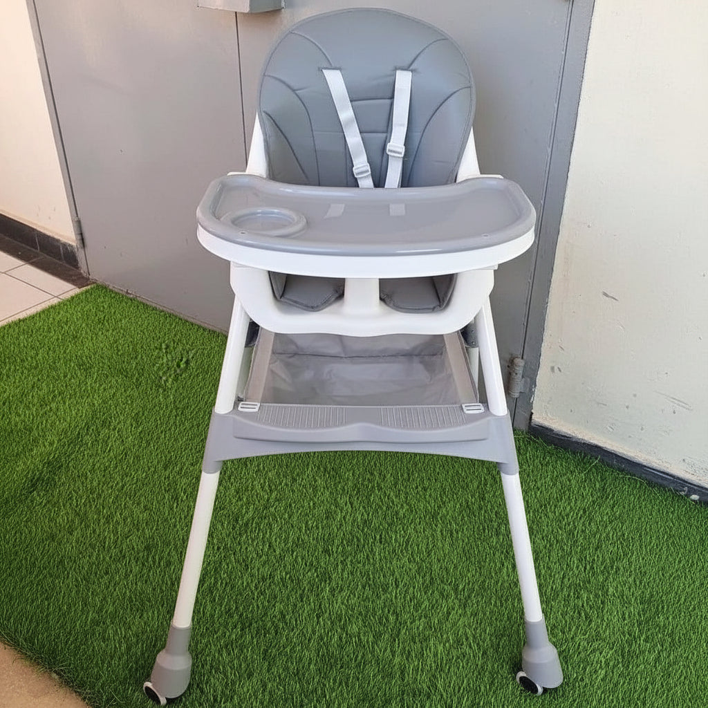 High Baby Feeding Chair Foldable, Height Adjustable, with Wheels Kids Essentials High Chairs