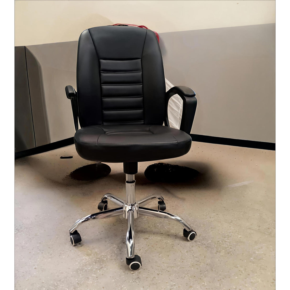 High Back Adjustable Swivel Office Chair with Wheels and Armrests