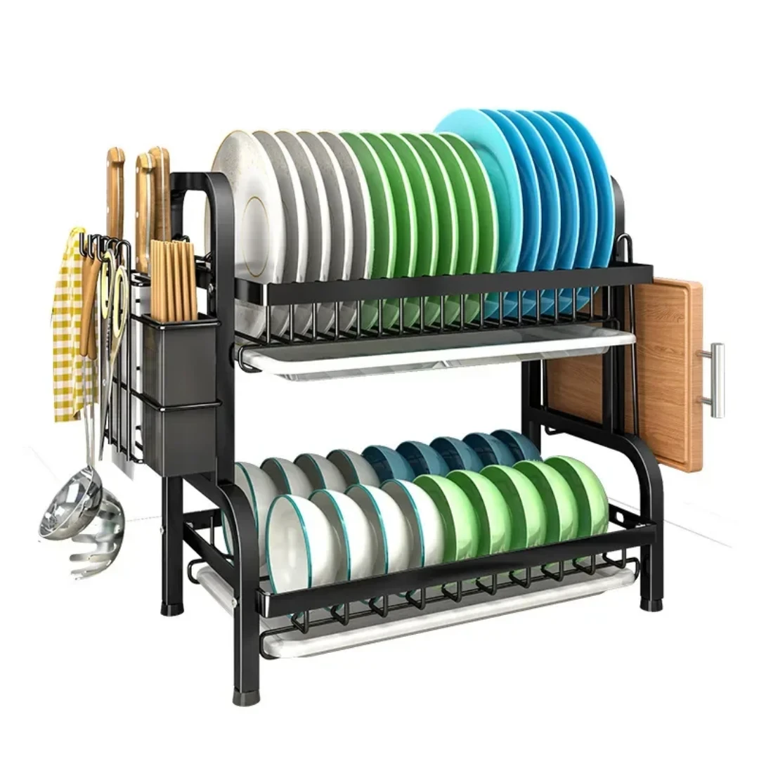 High Quality 2 Tier Dish Drainer kitchen racks Kitchen Utensil Racks