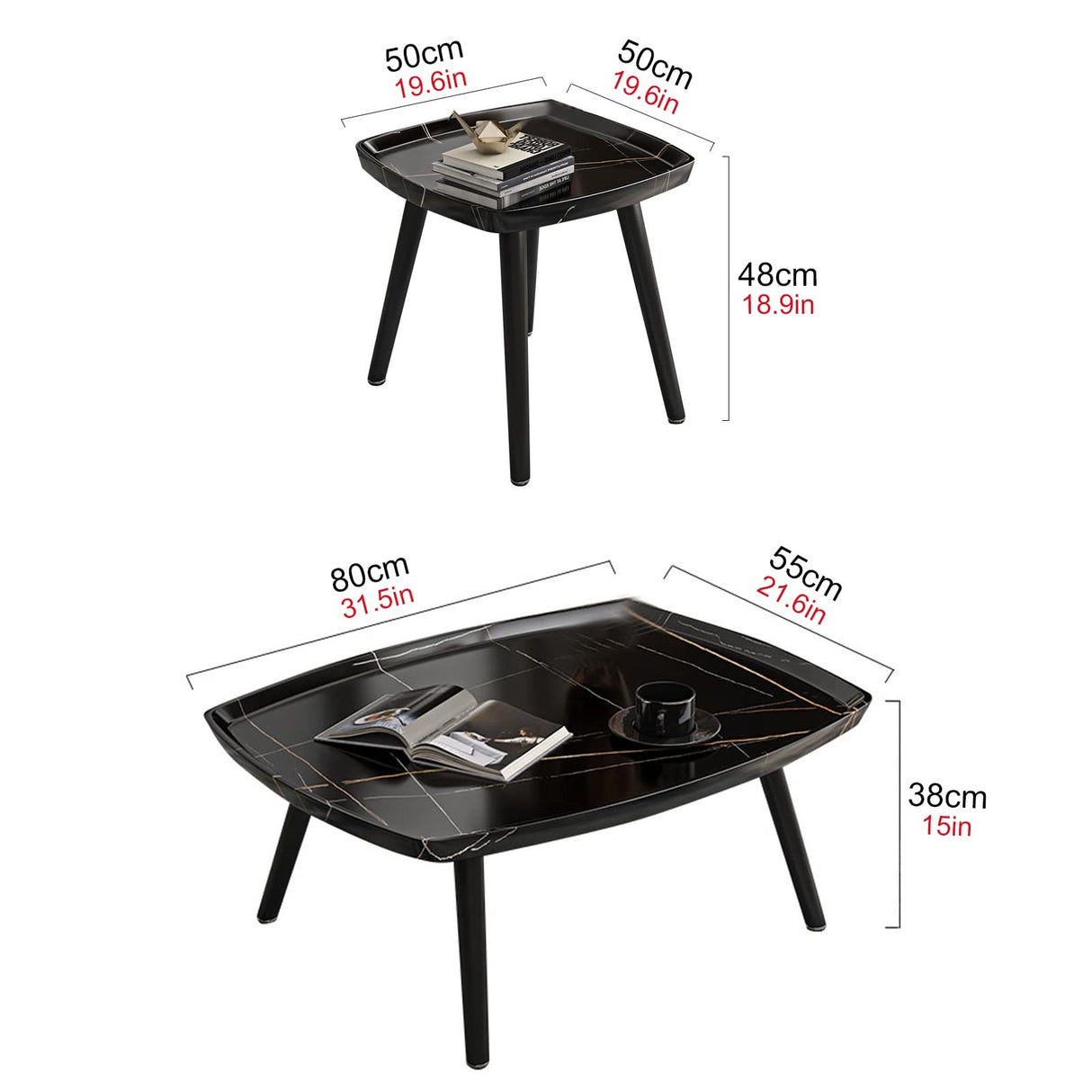 High Quality 2pc Coffee Table Set Modern Minimalist Design for Living Room & Lounge