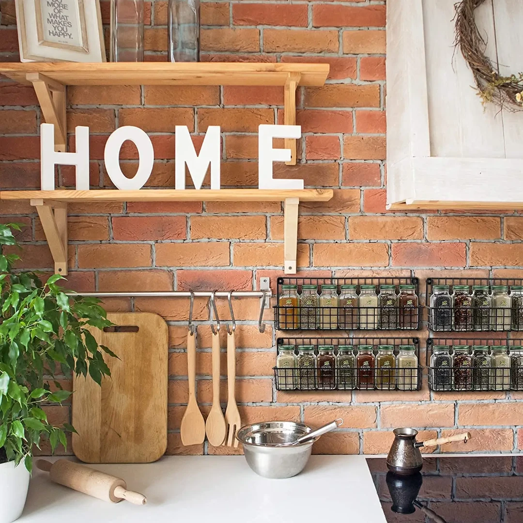 High Quality 4 Tier Wall Mounted Metal Spice Rack for Kitchen Organization Spice Organizers