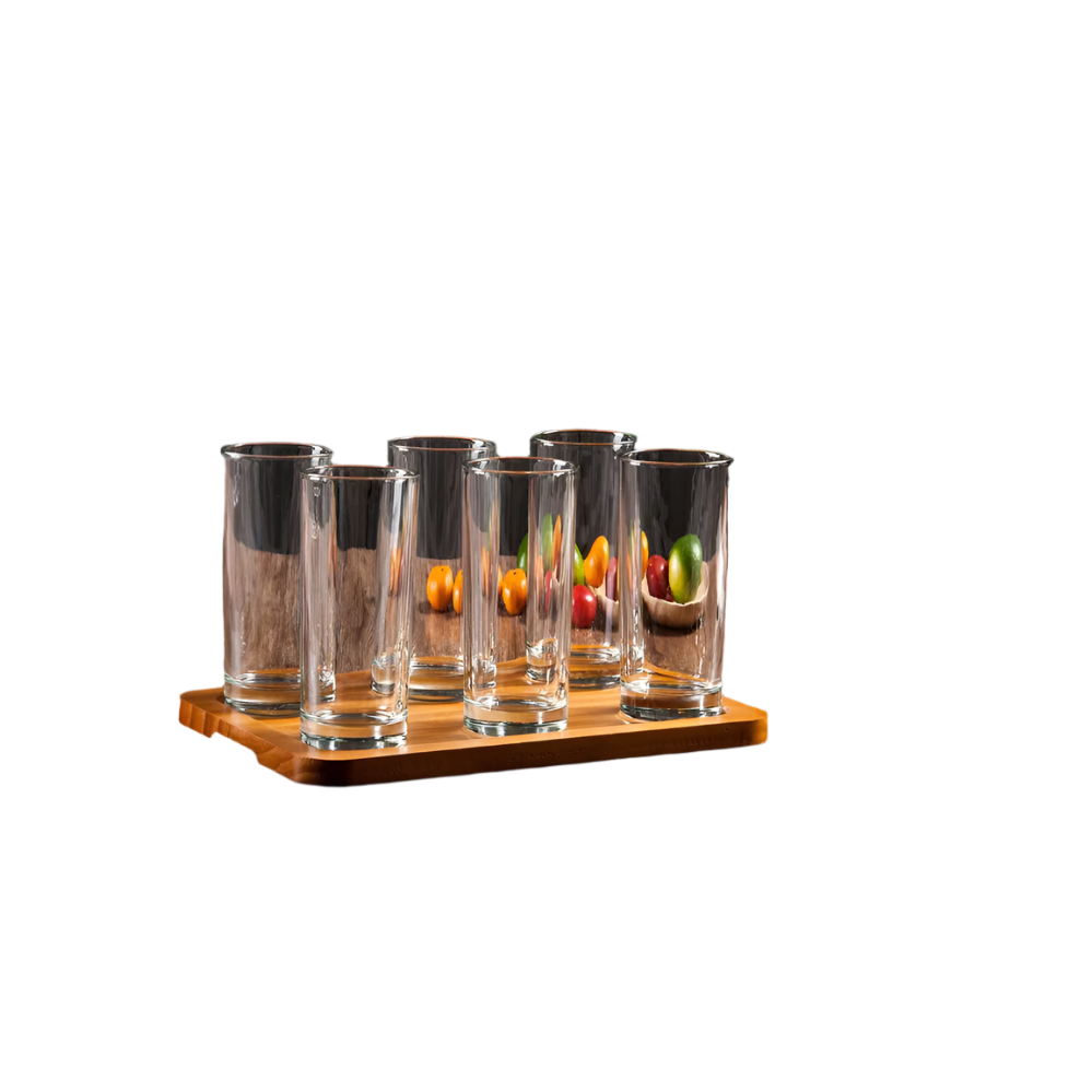 High Quality 6 Piece Juice Water Transparent Clear Glass Set| Perfect Drinkware | Juice| Water
