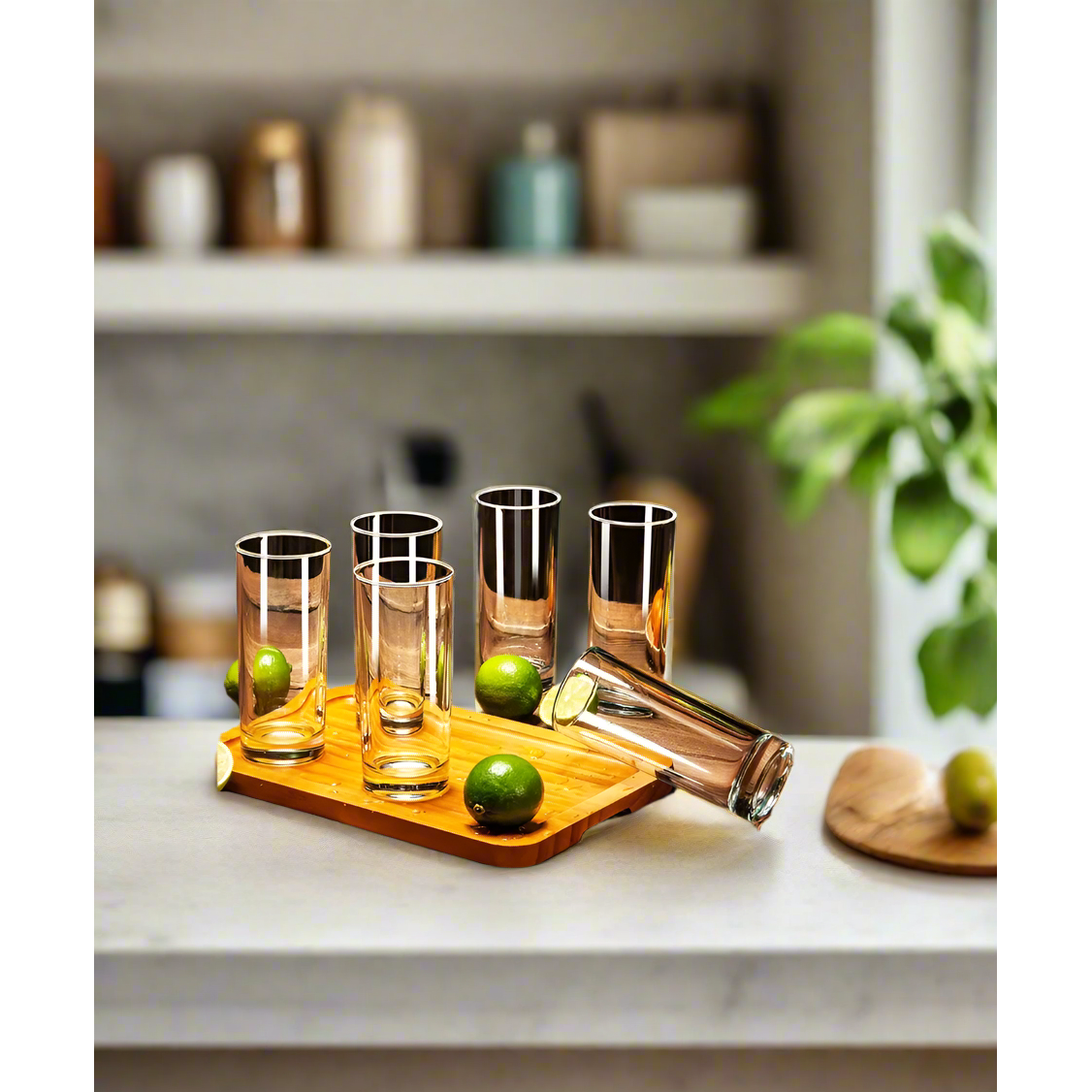 High Quality 6 Piece Juice Water Transparent Clear Glass Set| Perfect Drinkware | Juice| Water