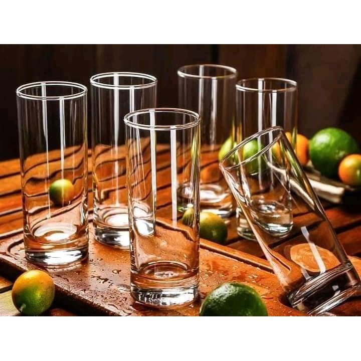 High Quality 6 Piece Juice Water Transparent Clear Glass Set| Perfect Drinkware | Juice| Water