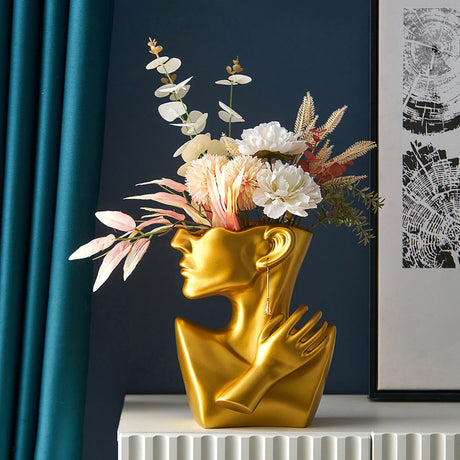 High Quality Ceramic Arrangement Human Face Modern Home Decoration