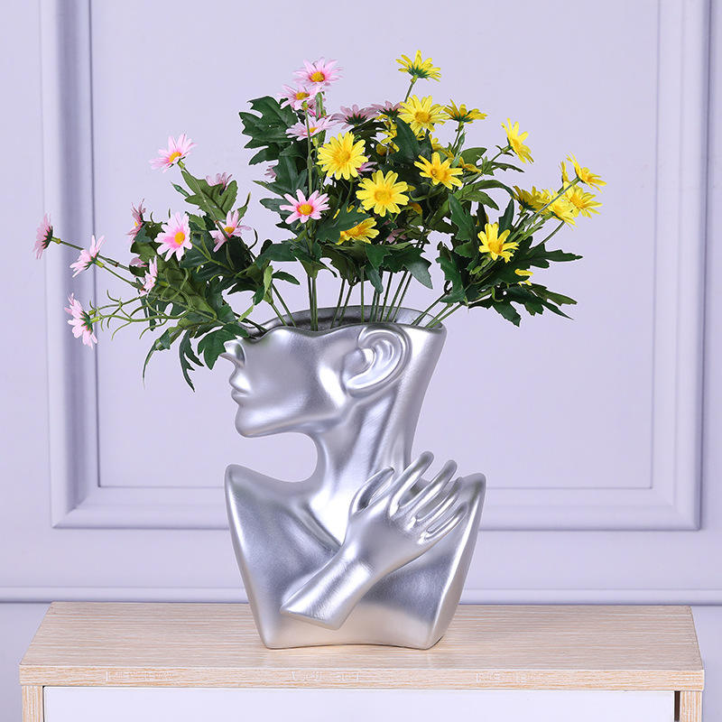 High Quality Ceramic Arrangement Human Face Modern Home Decoration