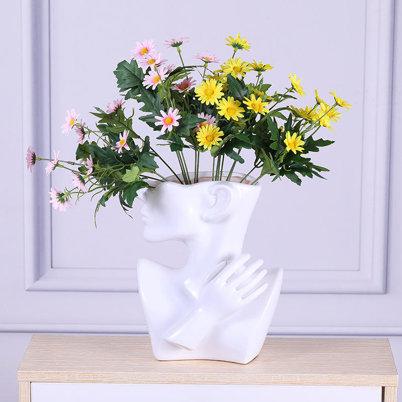High Quality Ceramic Arrangement Human Face Modern Home Decoration