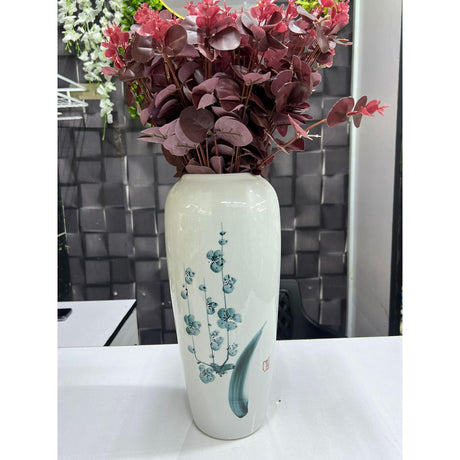 High Quality Elegant Ceramic Vase | Tall and Slender Design | Living Room| Dining Room | Bedroom | Office | Entryway | Outdoor Decor 8cm x 35cm