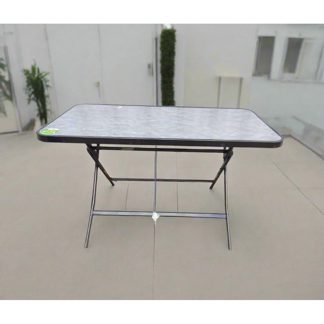 High Quality Foldable Outdoor Dining Table with Glass Top Portable and Stylish Furniture