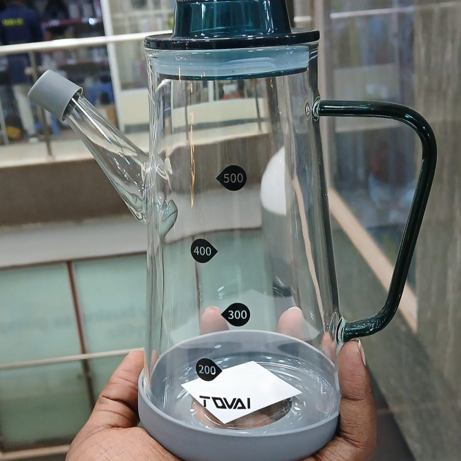 High Quality Glass Oil Jar with Rubber Base 500ml