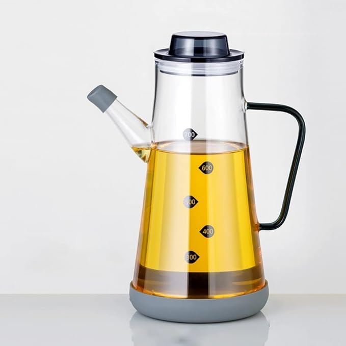 High Quality Glass Oil Jar with Rubber Base 500ml