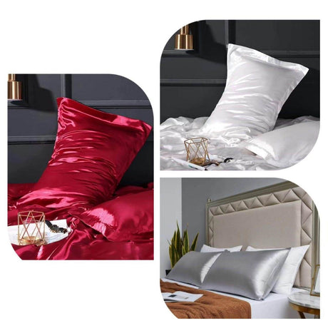 High Quality Luxury Bedding 100% Pure Natural Silk Pillow Case | Smooth Silk Bedding Pillow Case| Hypoallergenic & Temperature Regulating| Living Home Pillow Case White