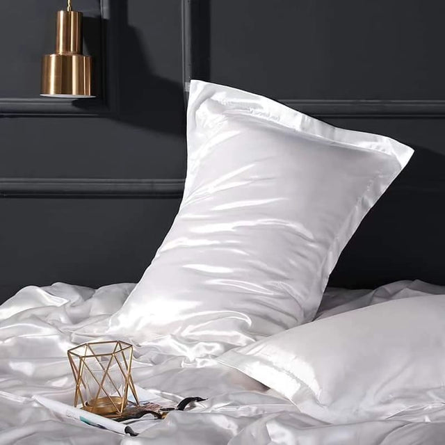 High Quality Luxury Bedding 100% Pure Natural Silk Pillow Case | Smooth Silk Bedding Pillow Case| Hypoallergenic & Temperature Regulating| Living Home Pillow Case White