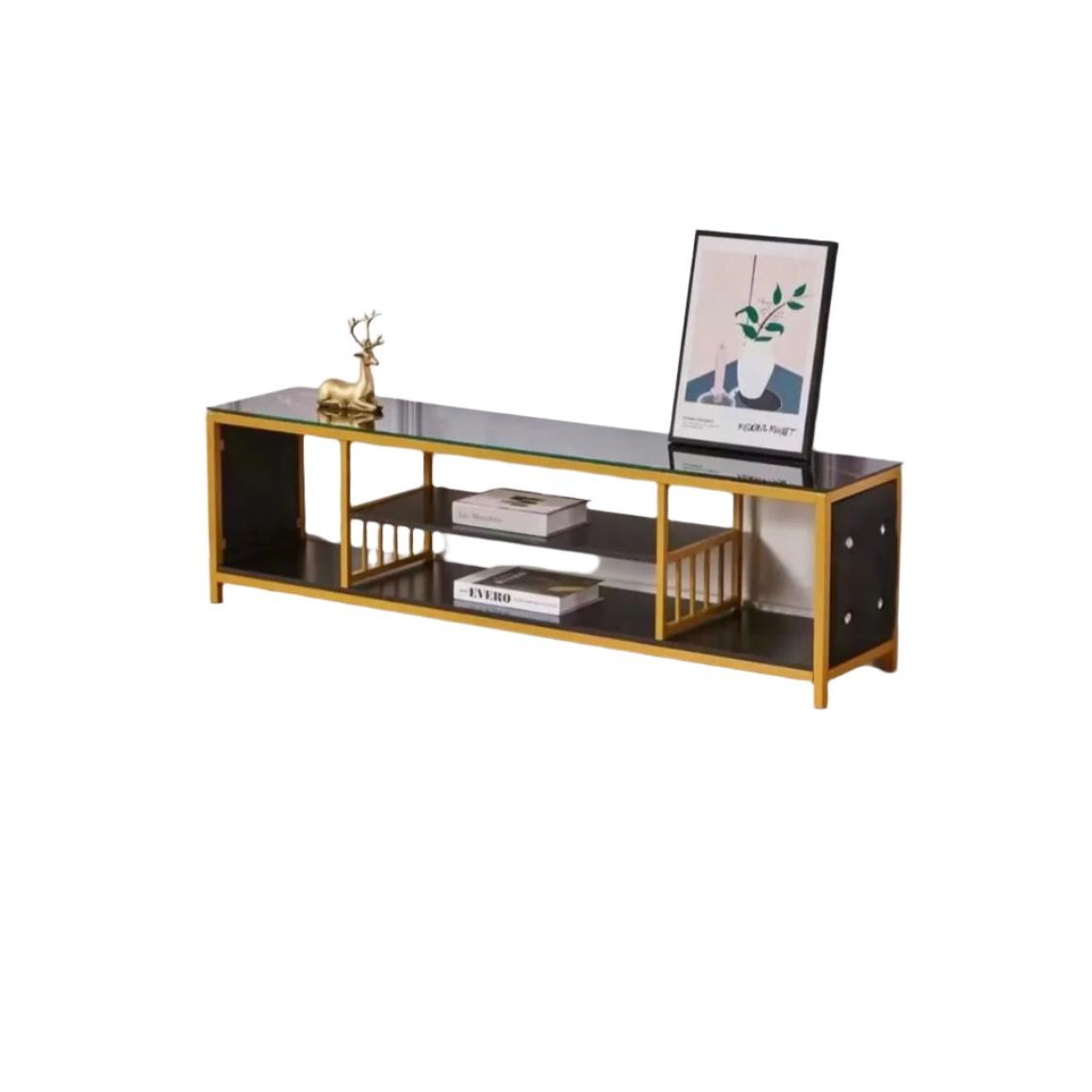 High Quality Marble Effect Wooden TV Stand | Sleek White & Black TV Cabinet | Ideal For Placing Your Tv, Media Players, & Decor Items