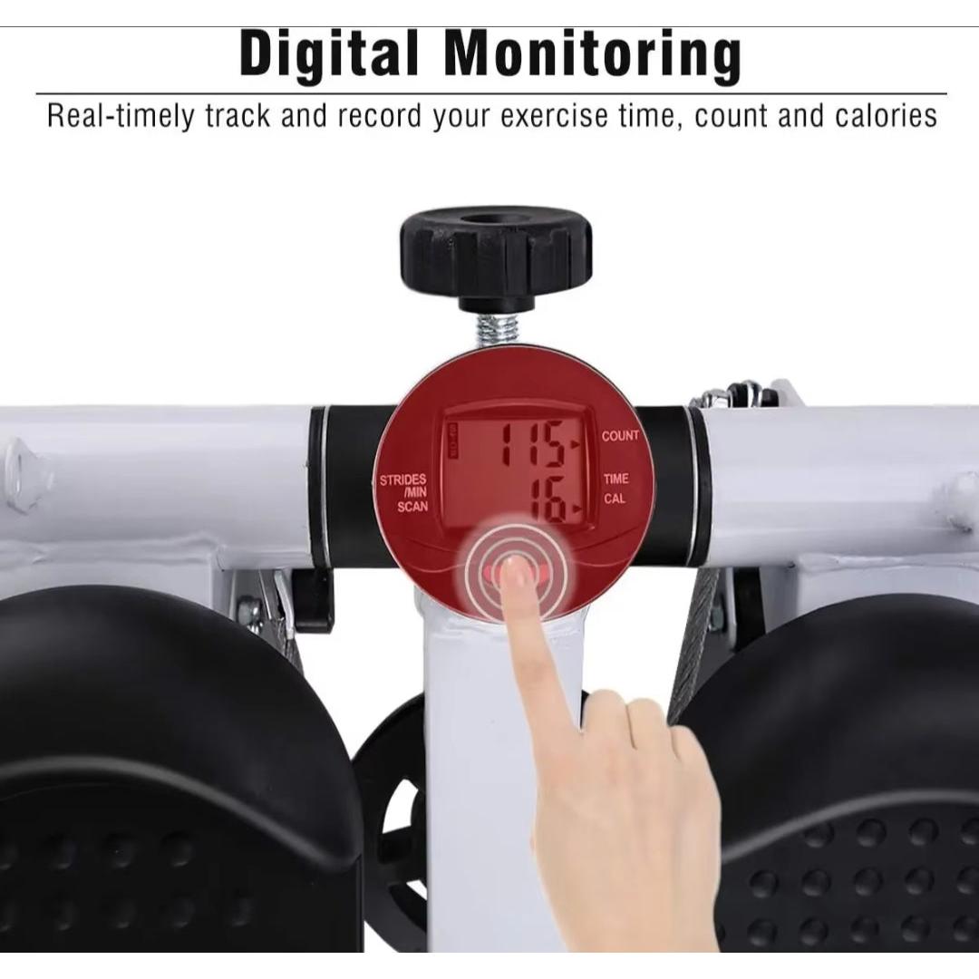 High-Quality Mini Stepper with Resistance Bands – LCD Monitor, Adjustable Height, Slip-Resistant Foot Plates