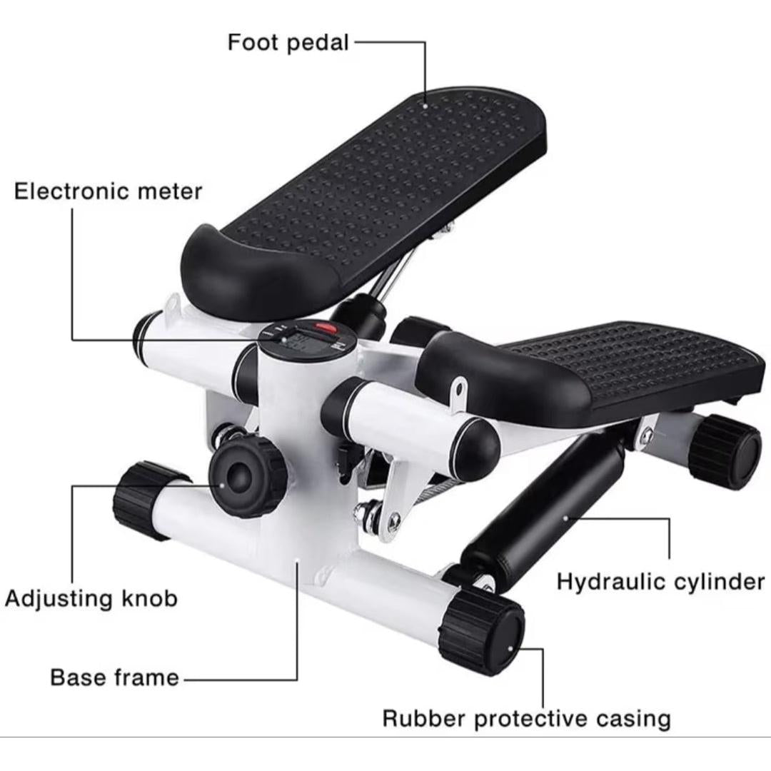High-Quality Mini Stepper with Resistance Bands – LCD Monitor, Adjustable Height, Slip-Resistant Foot Plates