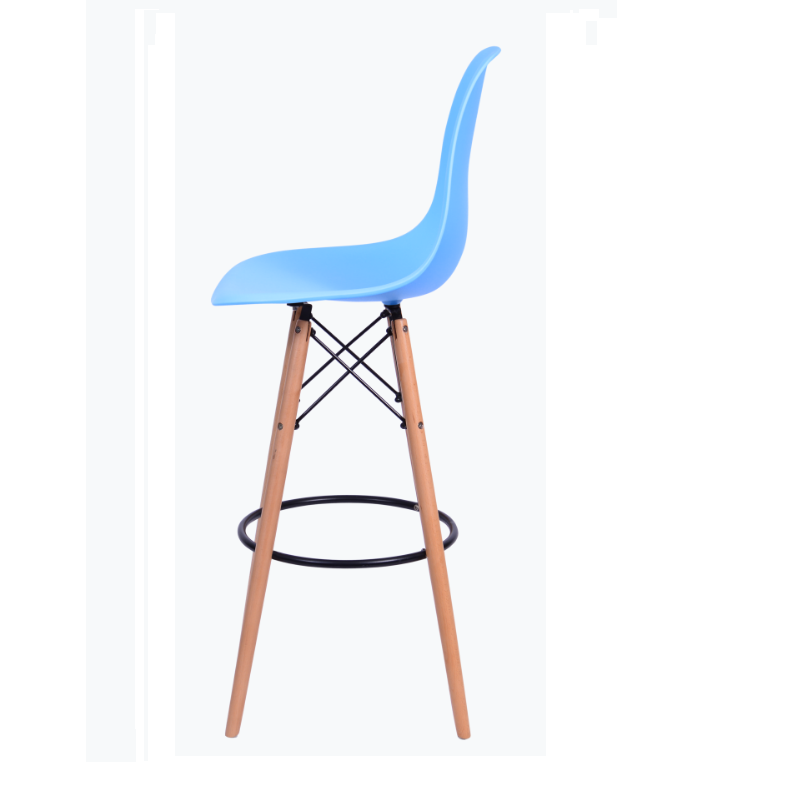 High Quality Modern Scandinavian Restaurant Stool Seat with Wooden Legs