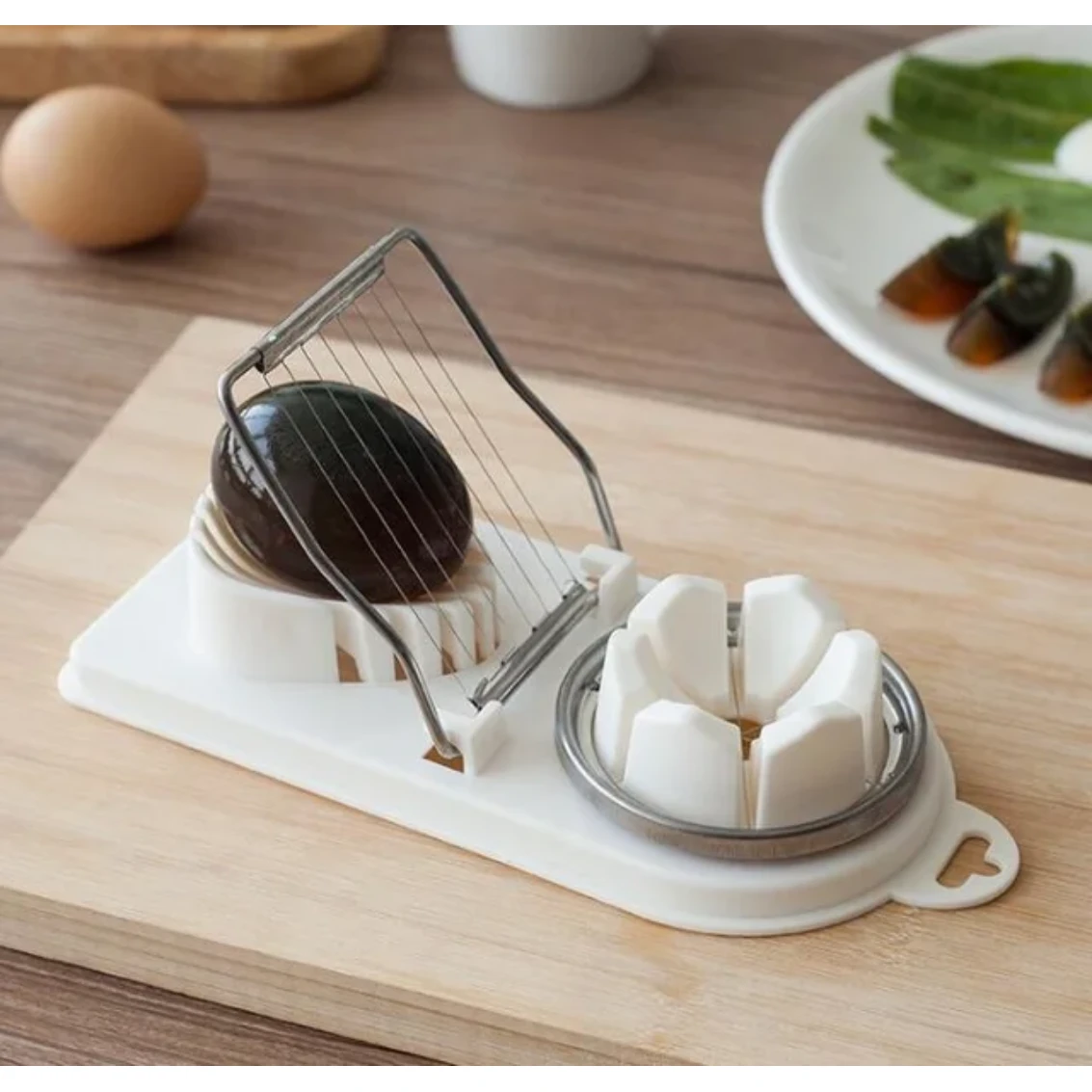 High Quality Plastic 2in1 Egg Slicer with Stainless Steel Cutting Wedges Small Kitchen Appliances Kitchen Appliances