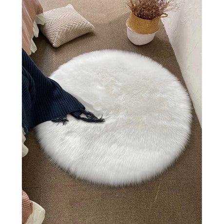 High Quality Shaggy White Faux Fluffy Fur Rug