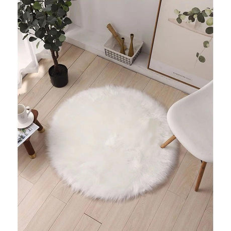 High Quality Shaggy White Faux Fluffy Fur Rug