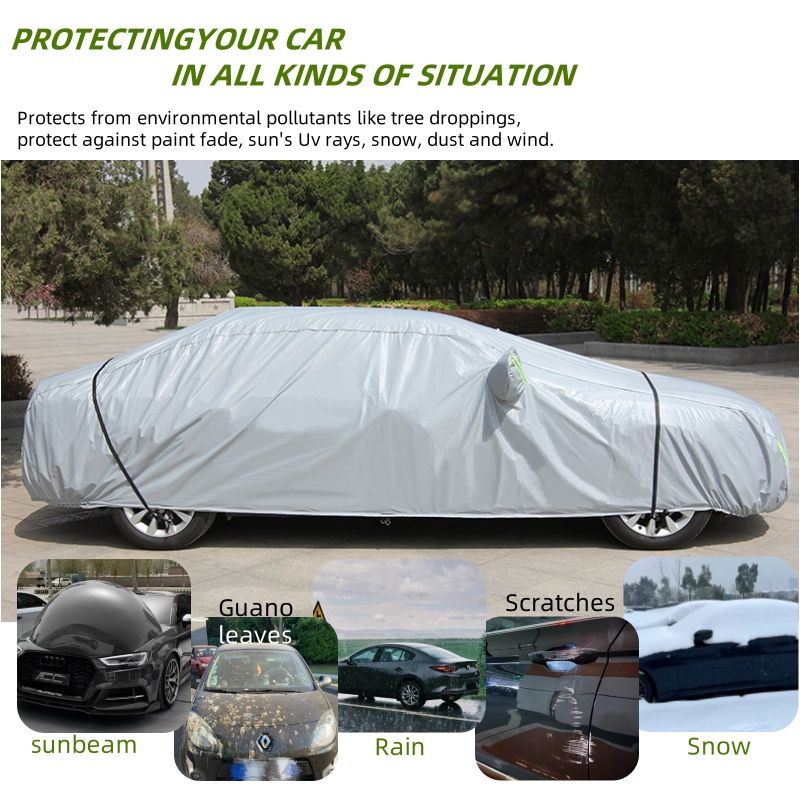High Quality Universal Grey Car Cover with Fleece Lining & Reflective Sides Waterproof, Scratch & Heat Resistant Size XXL (Vanguard, X-Trail)