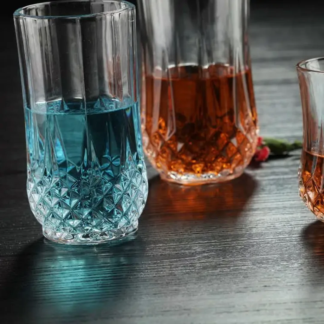 High Quality glass ElegantDiamond Glasses |Set of 6 Pcs Tableware Drinkware