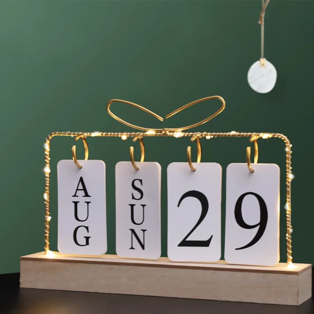 High quality iron Desktop Calendar with LED Light Office Supplies Calendars, Organizers & Planners