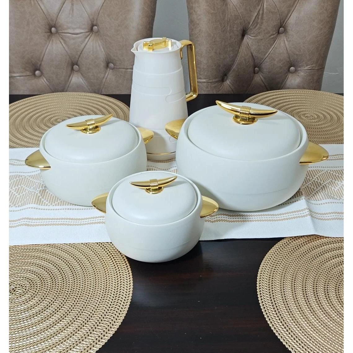 Modern European Style Insulated Hotpots – 3pc Set | 3.5L, 2.0L, 1.0L | Eco-Friendly & Stylish Thermoses