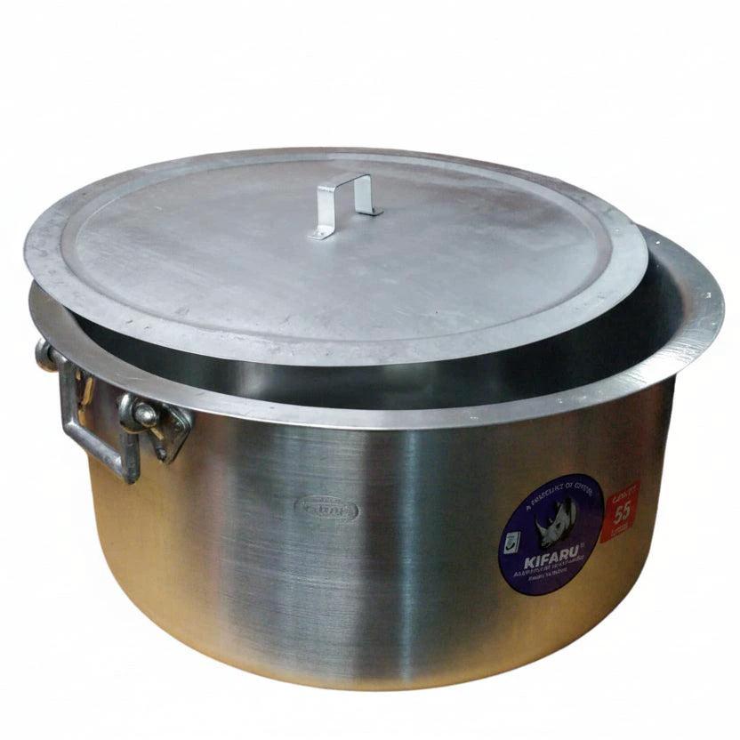 Kifaru Aluminium Sufuria Size 36 Extra Large 55L Heavy Duty Cooking Pot cook waresets Stock Pots