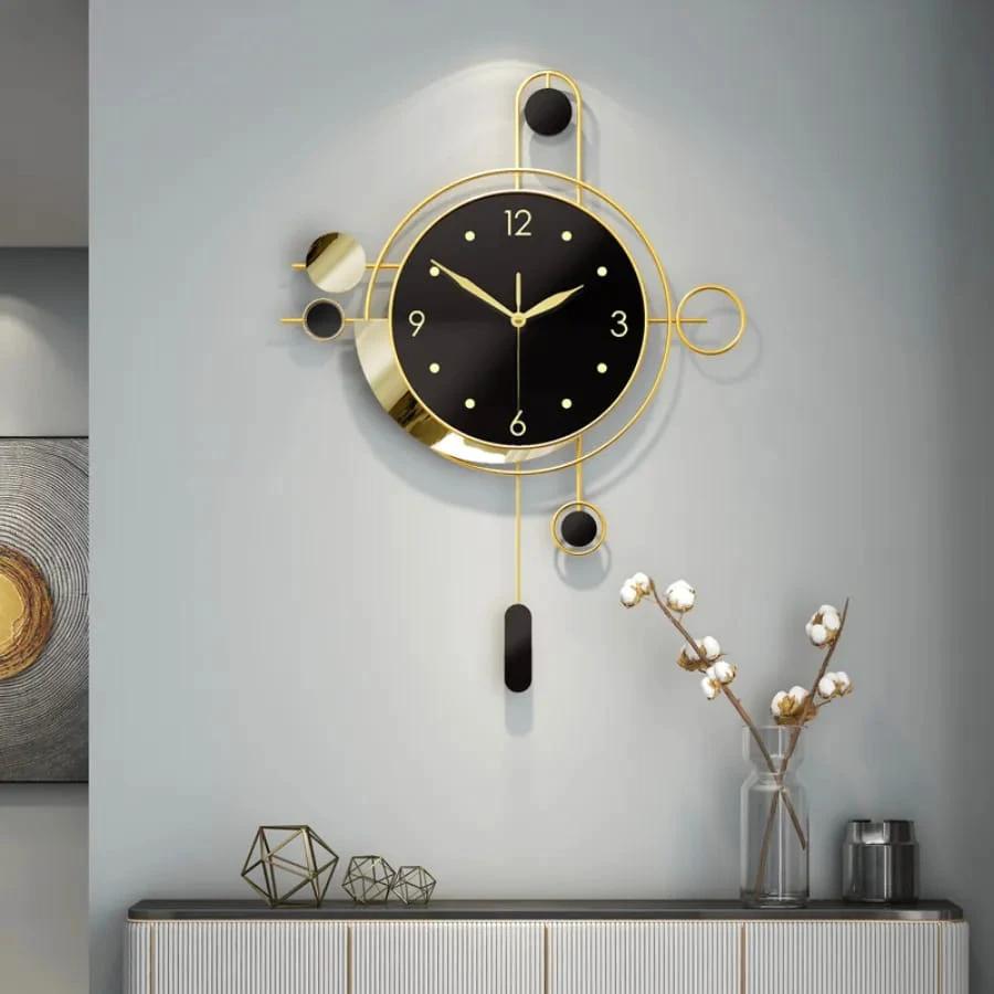 Modern Luxury Giant Gold Wall Clock Nordic Metal Design Home decor wall clocks Wall Clocks