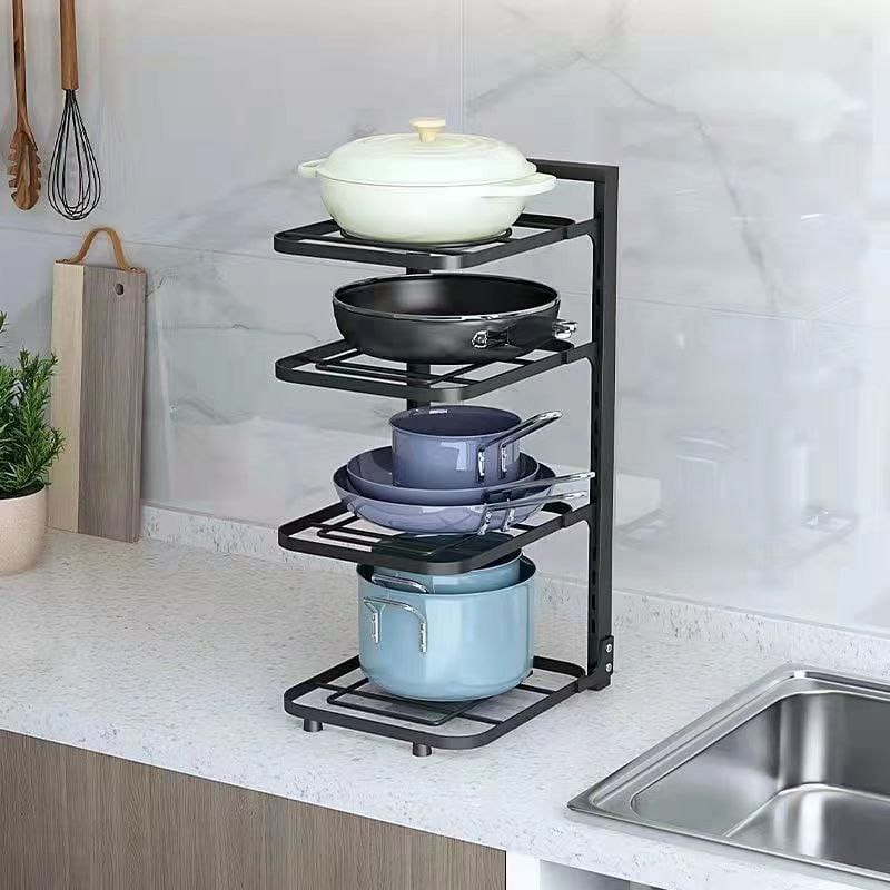4 Layer Pot and Pan Storage Rack Kitchen Organizer