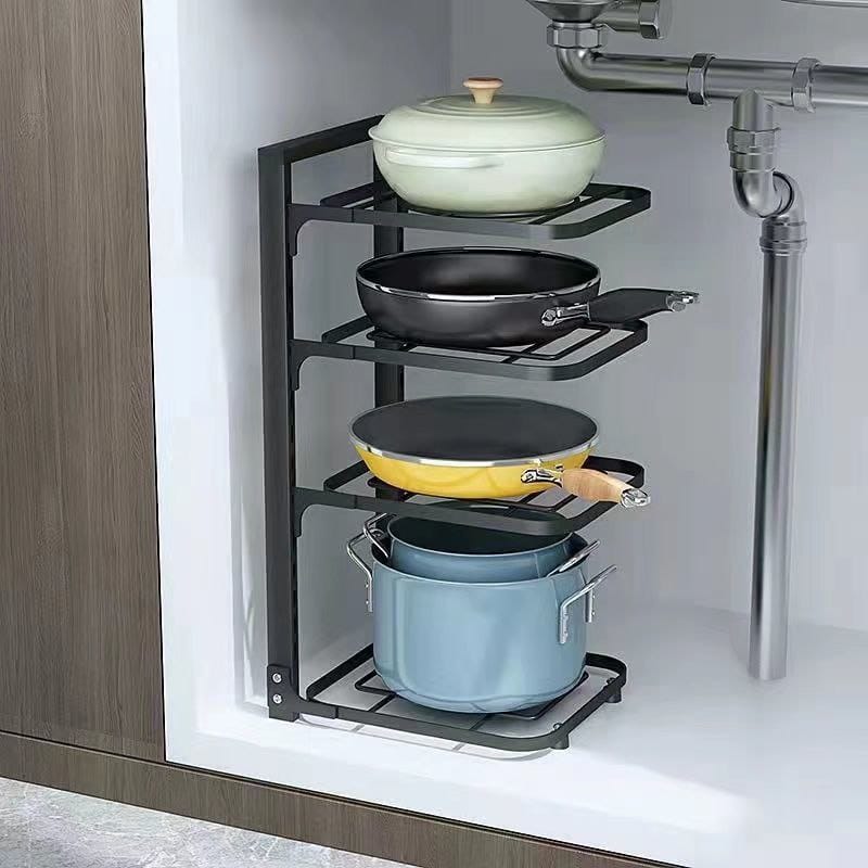4 Layer Pot and Pan Storage Rack Kitchen Organizer