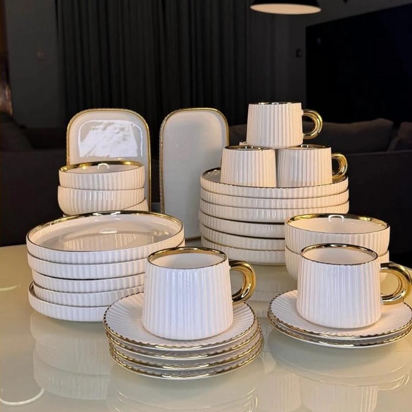 Elegant European Porcelain Dinner Set 32 Pieces with 380ml Mugs Dinner set Dinnerware Sets
