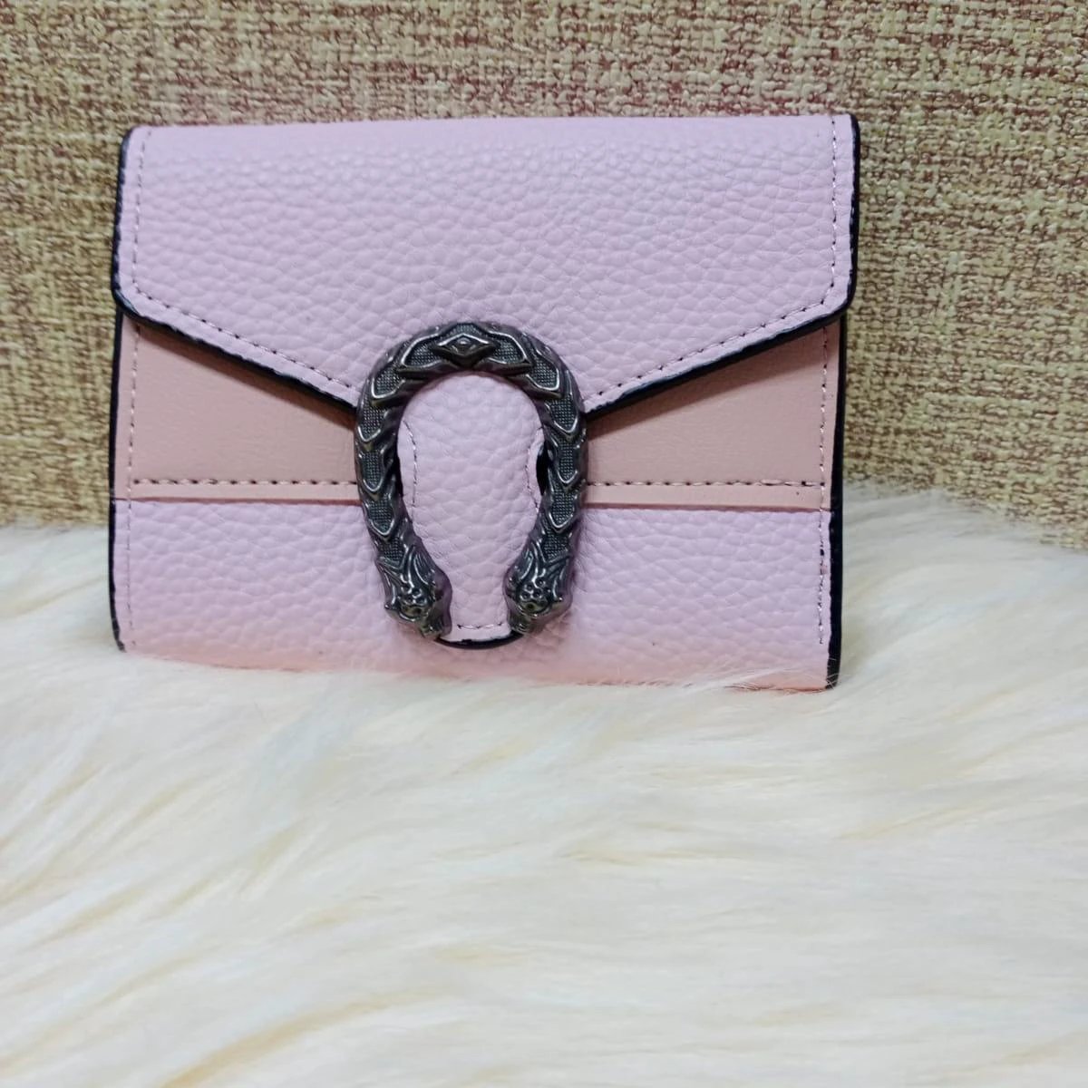 Ladies Short Foldable PU Leather Wallet with Card Slots Wallets