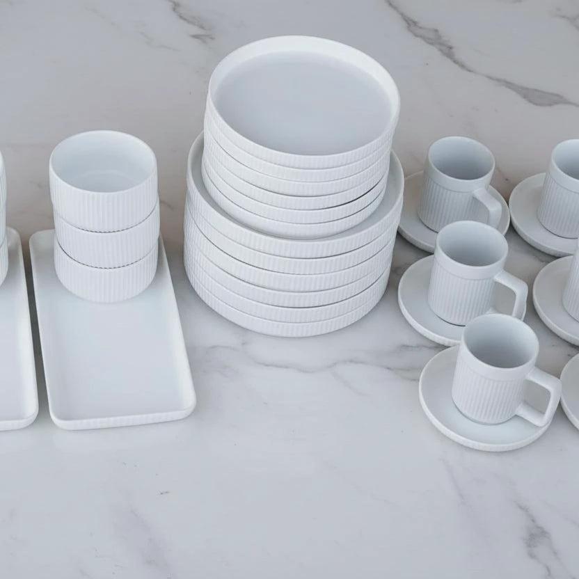 Matte Stoneware European Dinner Set 32 Pieces Smooth Finish Dinner set Dinnerware Sets